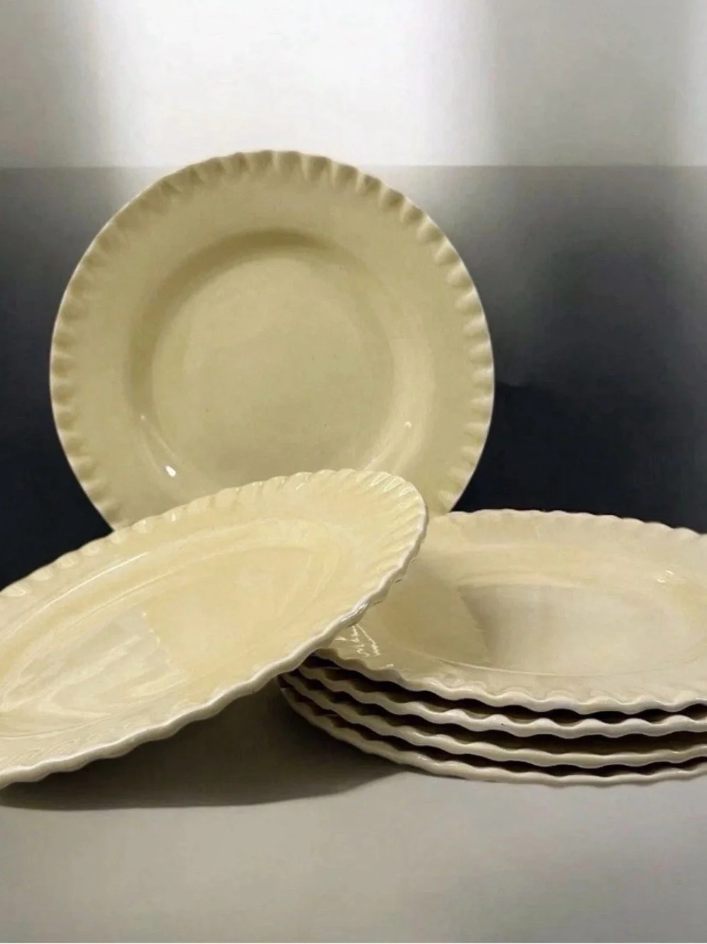 Pottery Barn Pie Crust Amber Dinner Plates 10.5” Set of 6 Discontinued